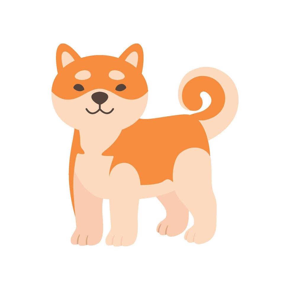 Cute Shiba Inu Dog, Adorable Funny Japan Pet Animal Cartoon Character Illustration vector