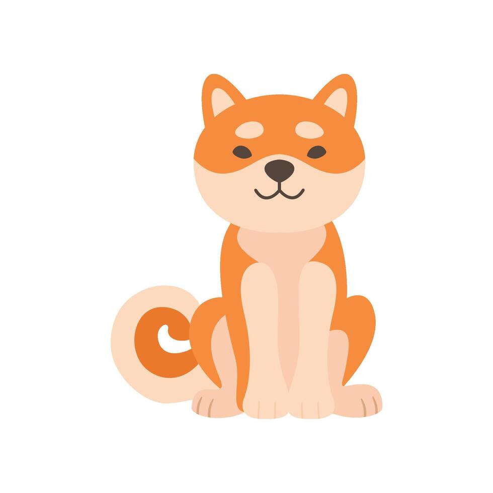 Shiba Inu Dog, Adorable Japan Pet Animal Cartoon Character Illustration vector