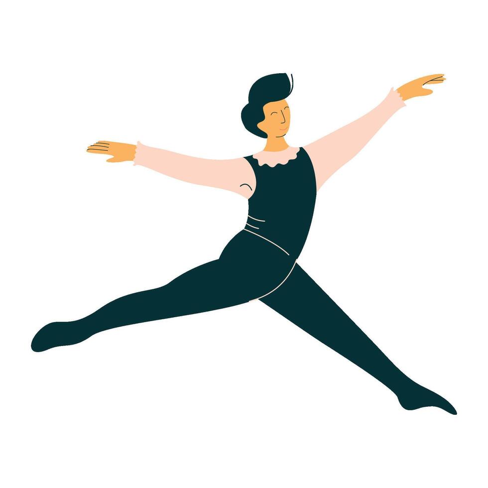 Professional Male Ballet Dancer Dancing Classical Ballet Illustration vector