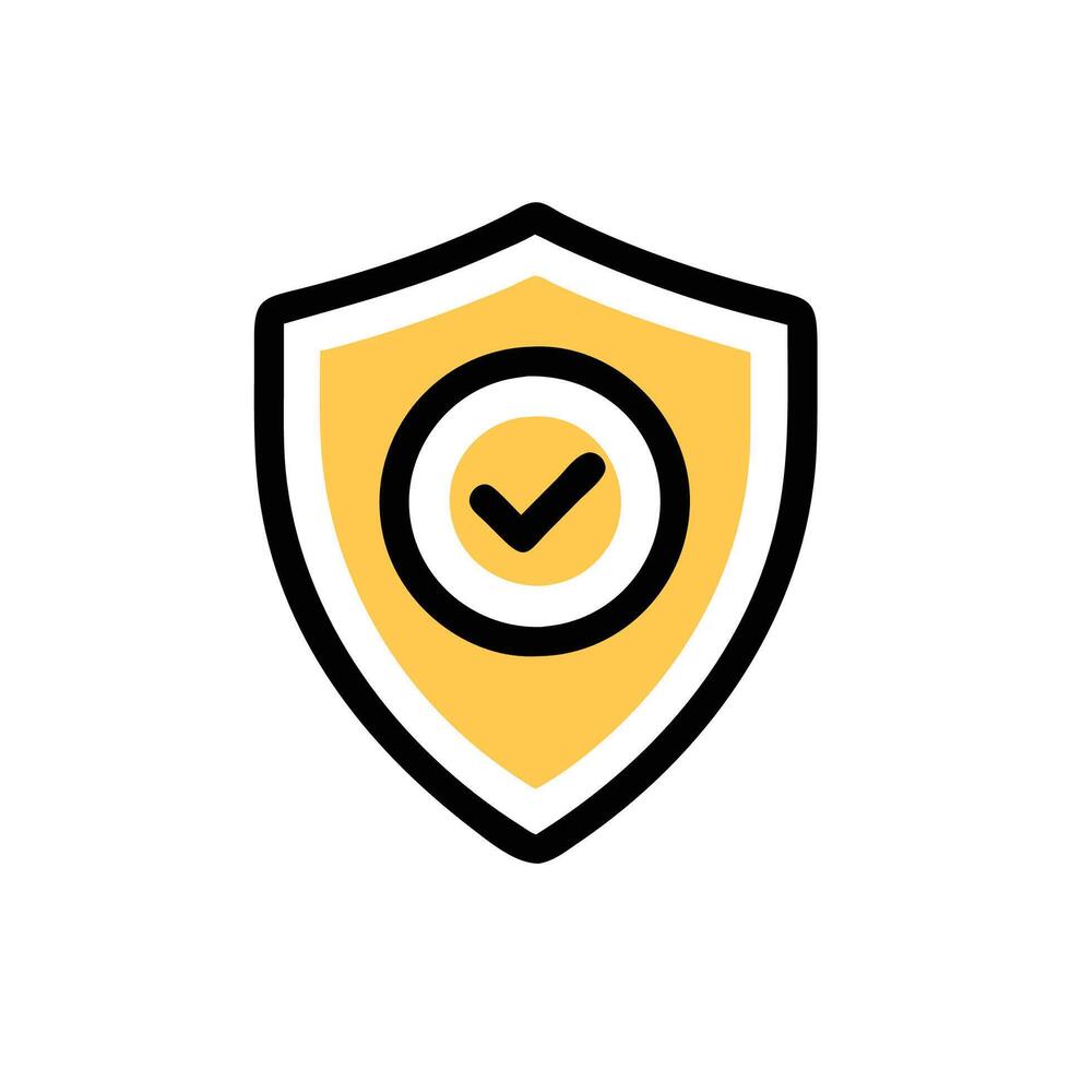 a shield with a check mark on it vector