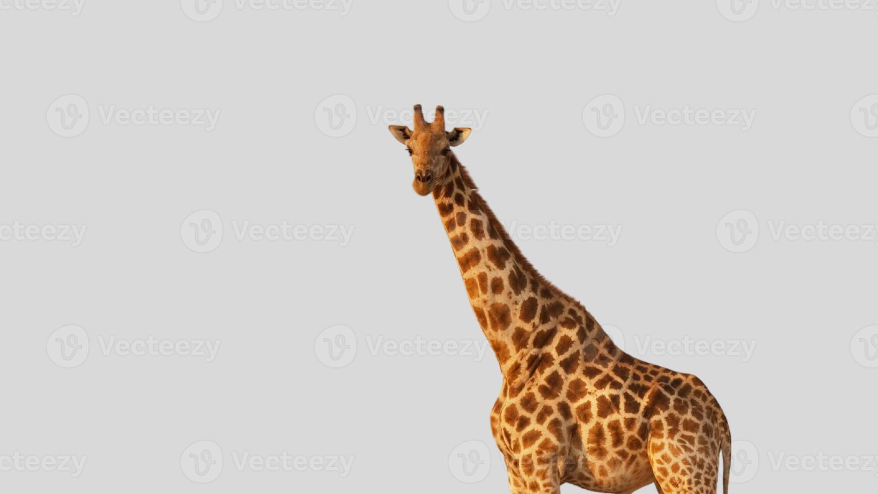 Isolated giraffe clipart with no background distractions on a white background photo