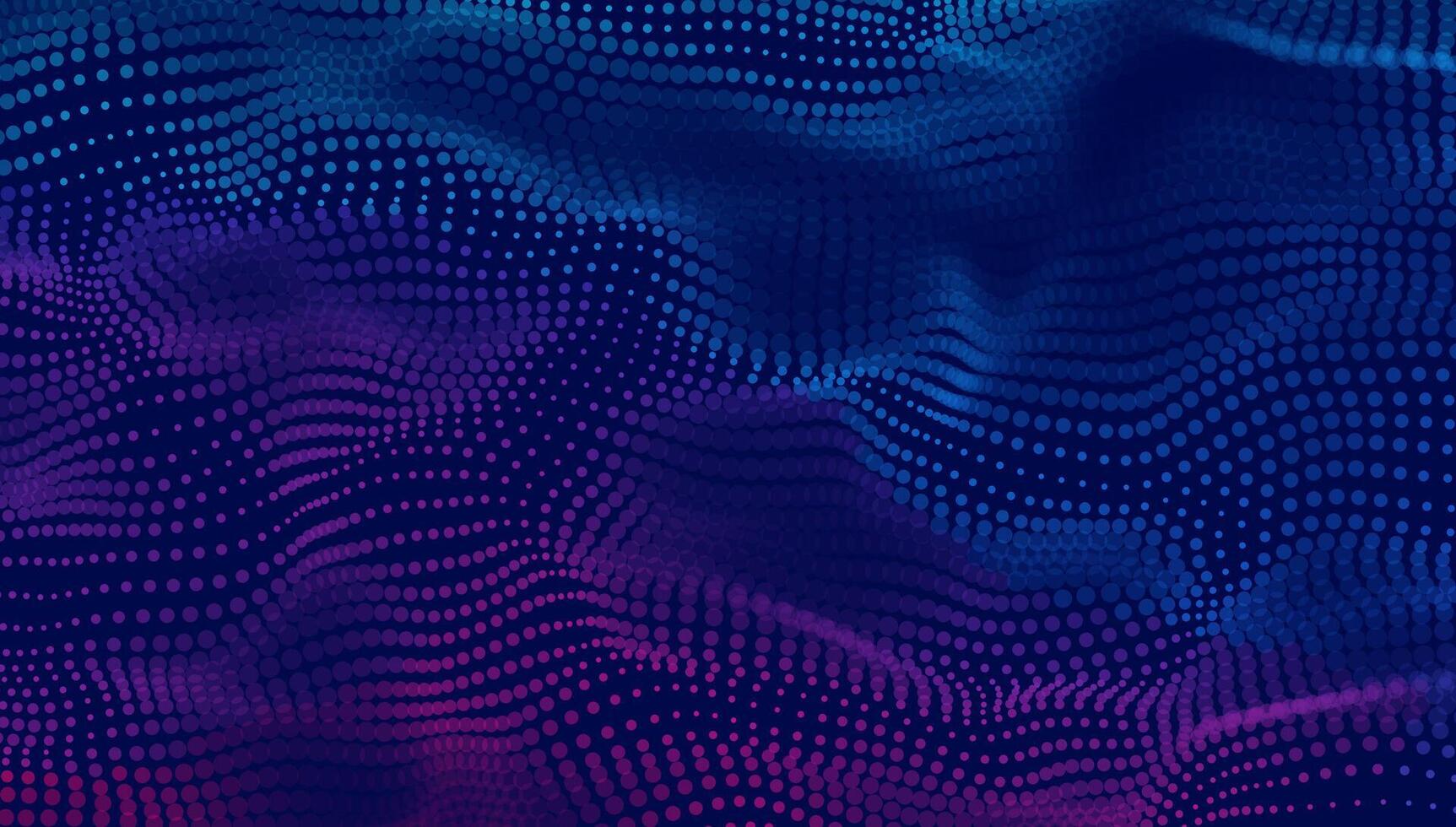 Futuristic digital wave pattern with vibrant gradient dots and flowing motion, ideal for tech and data visualization vector