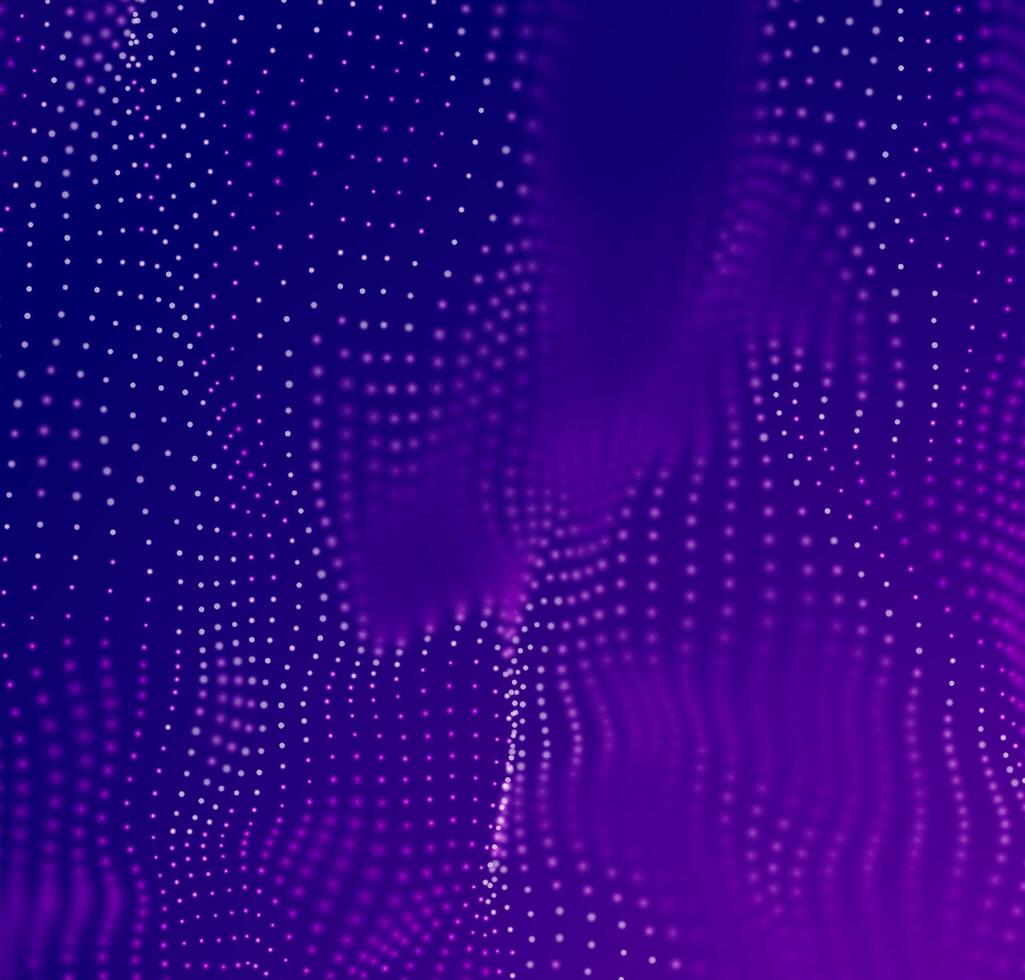 Dark purple gradient background. Big data technology background wave. vector