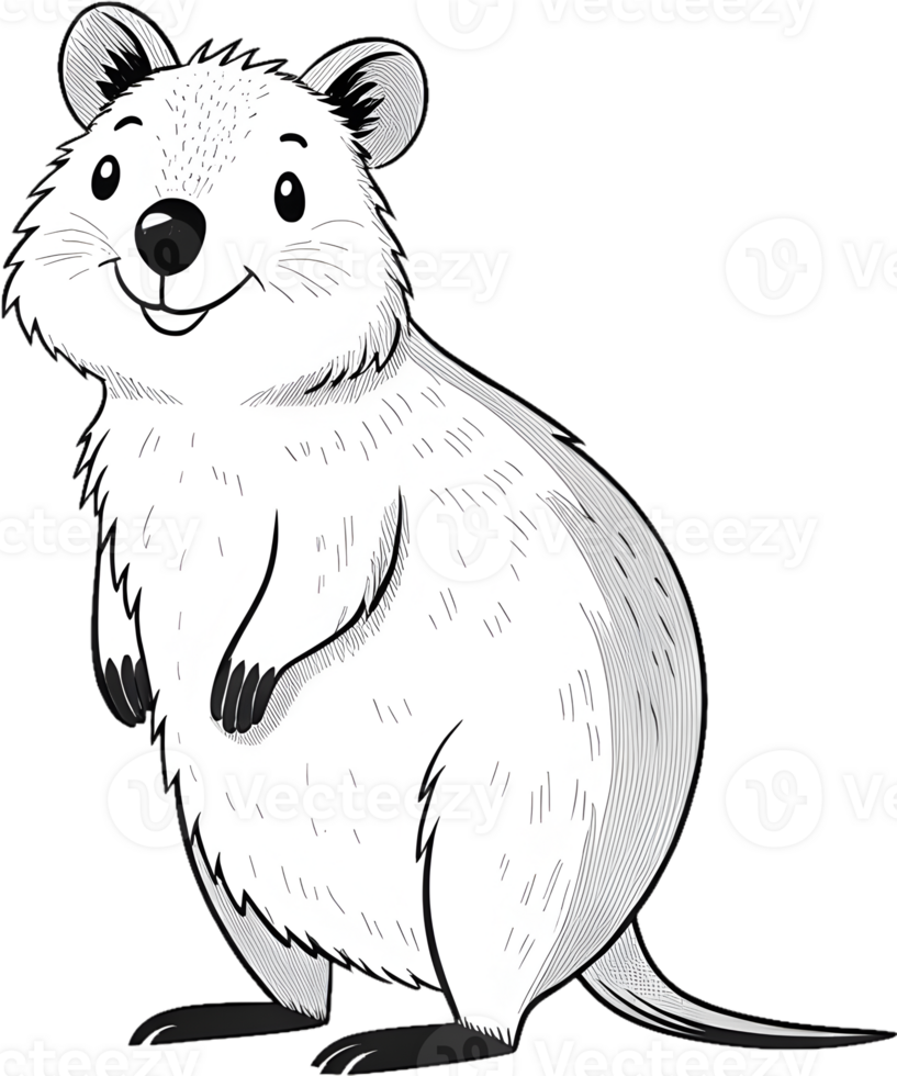 Playful Quokka Cartoon Clipart for Fun Creations. . png