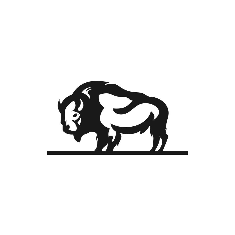 Bison Logo Icon. stock Eps 10 vector