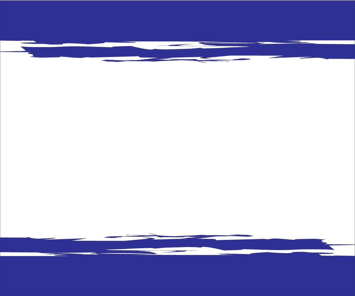 Blue and white frame with a blue paint brush stroke vector