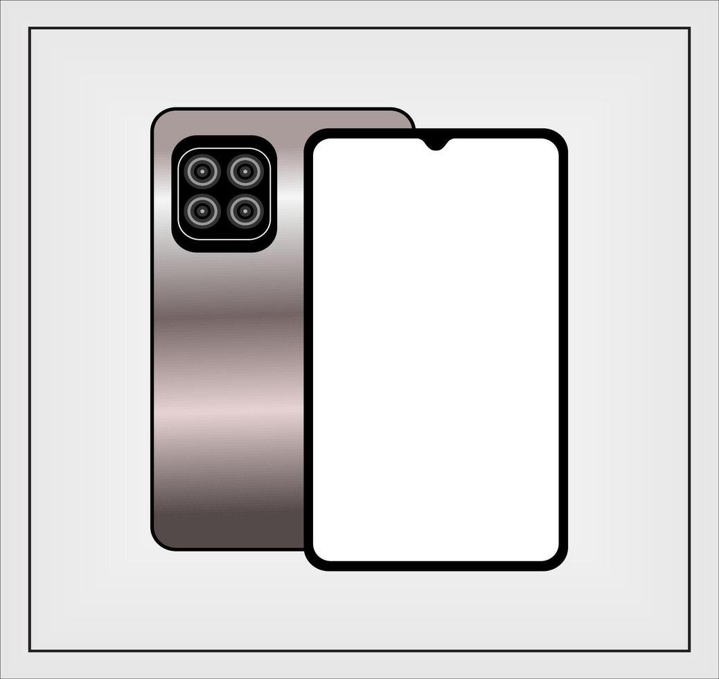 A smartphone with a blank screen on it vector