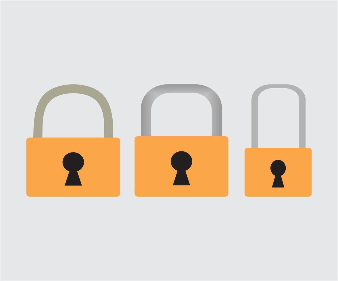 Three padlocks with keyholes on a white background vector