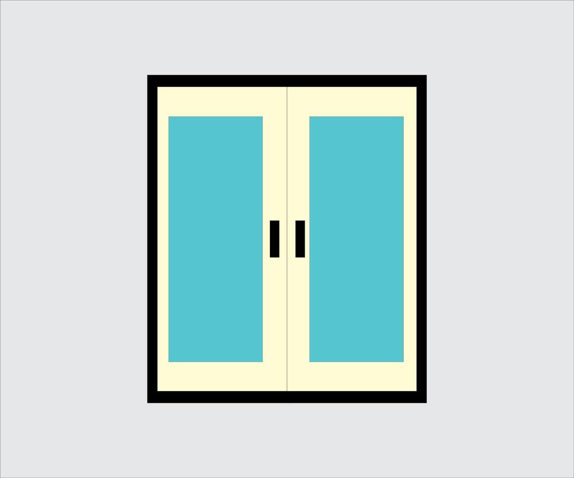 A blue and white door with a handle vector