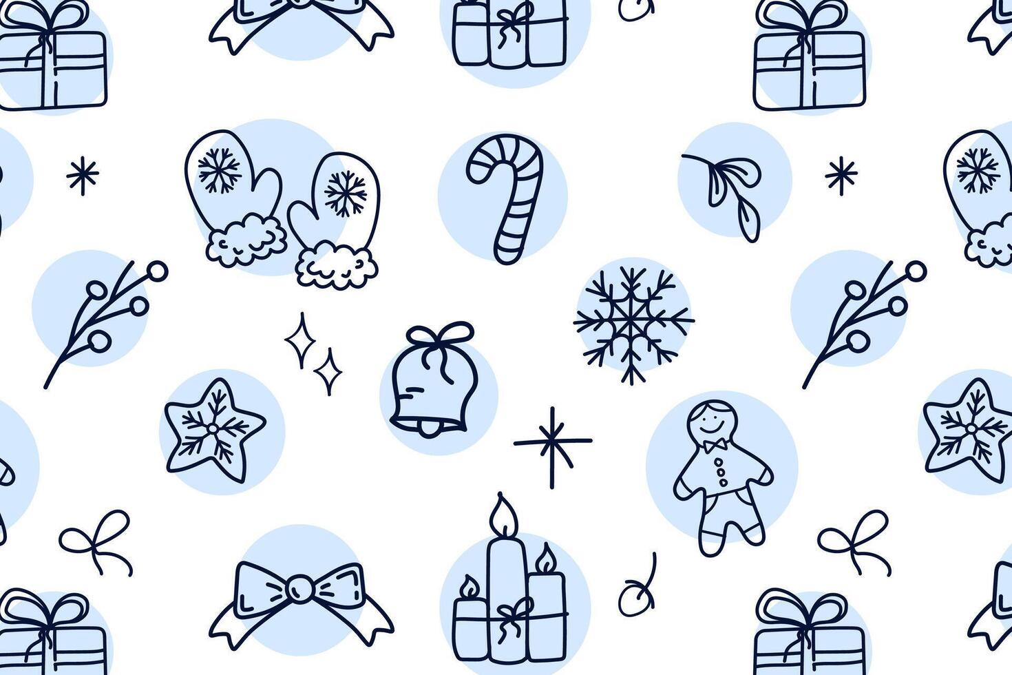 Winter hand drawing pattern. Merry Christmas and Happy New Year. vector