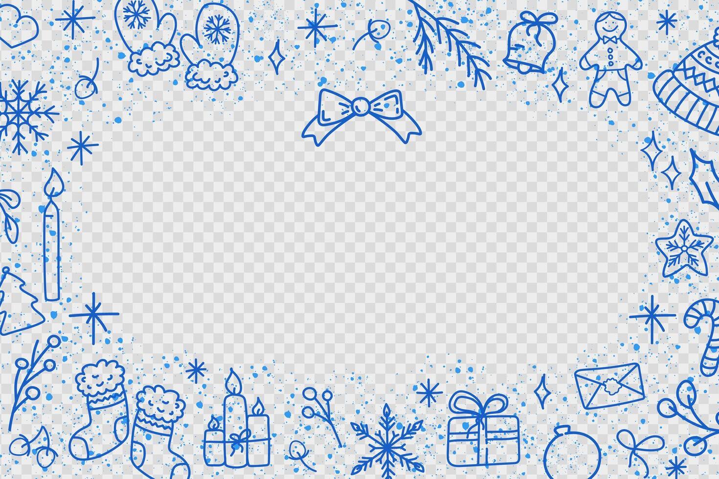New Year winter background with space for text on transparent background. vector