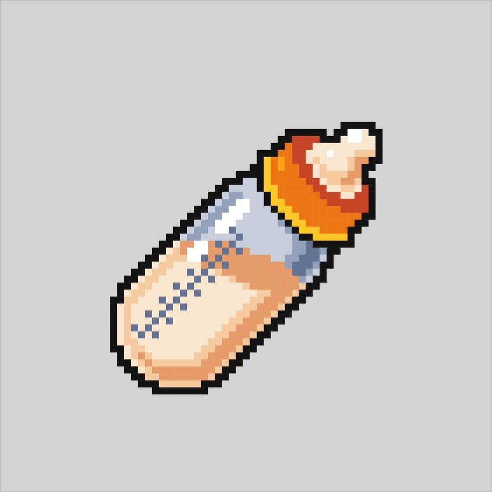 Pixel art illustration Milk Bottle. Pixelated Baby Milk. Baby Milk Bottle Icon pixelated for the pixel art game and icon for website and game. old school retro. vector
