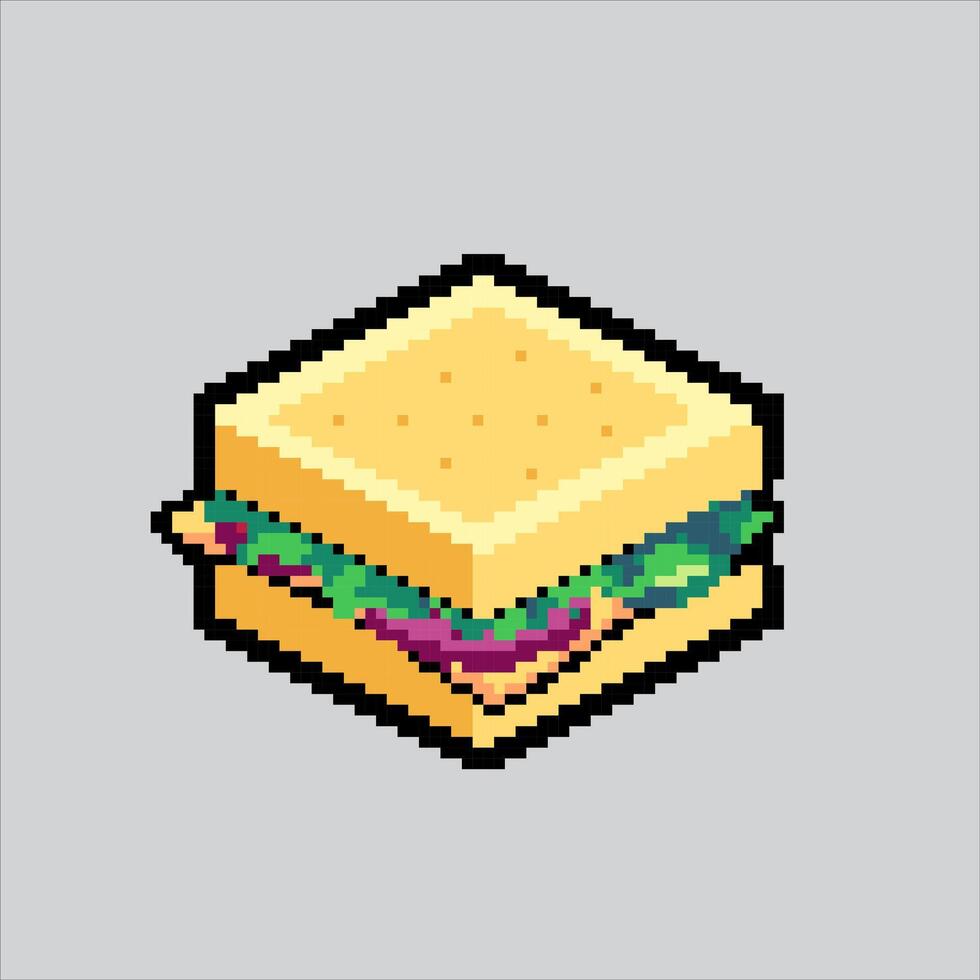Pixelated Sausage Bread. Hotdog Sausage Bun Bread Icon pixelated for the pixel art game and icon for website and game. old school retro vector