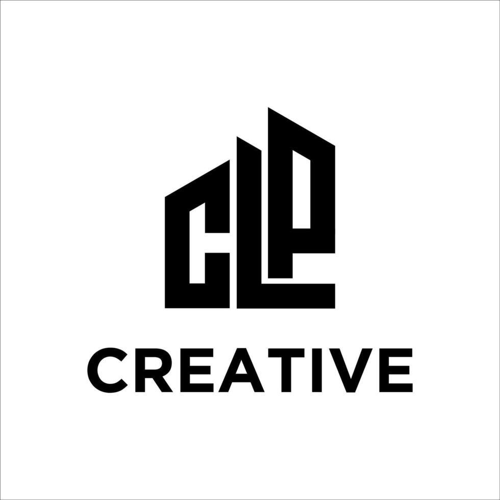 initial letter CLP building logo icon design illustration vector