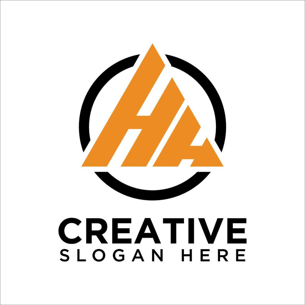 initial letter HH triangle logo design template vector