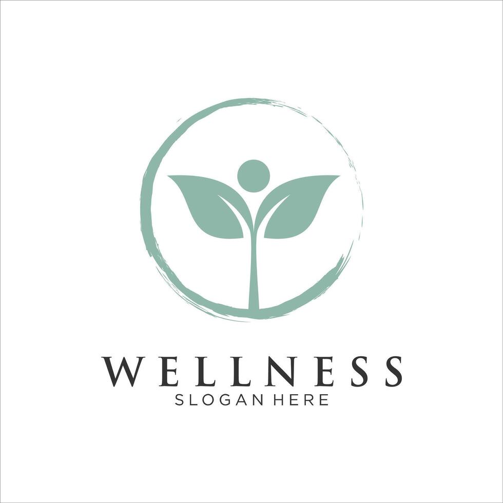 simple abstract logo design of zen with circular brush stroke illustration vector