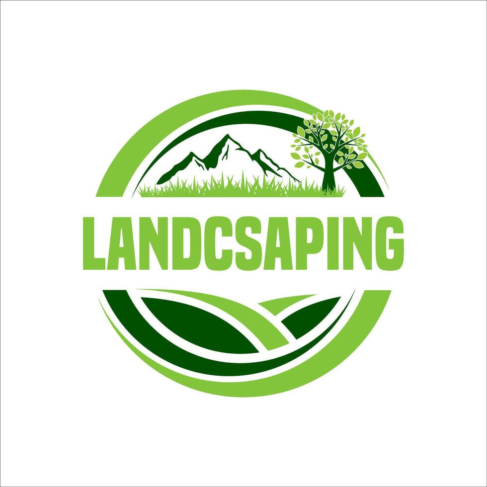Illustration graphic of lawn care, landscape, grass concept logo design template vector
