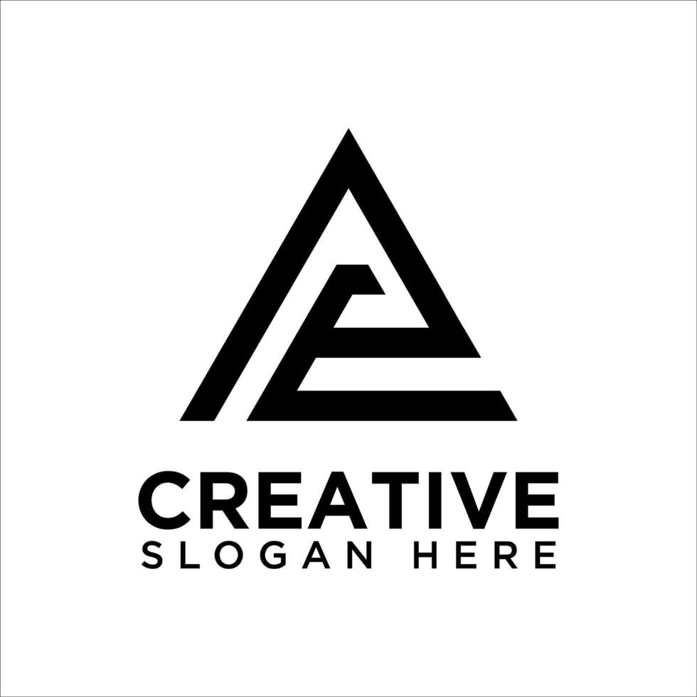 initial letter AE Triangle logo icon design illustration vector