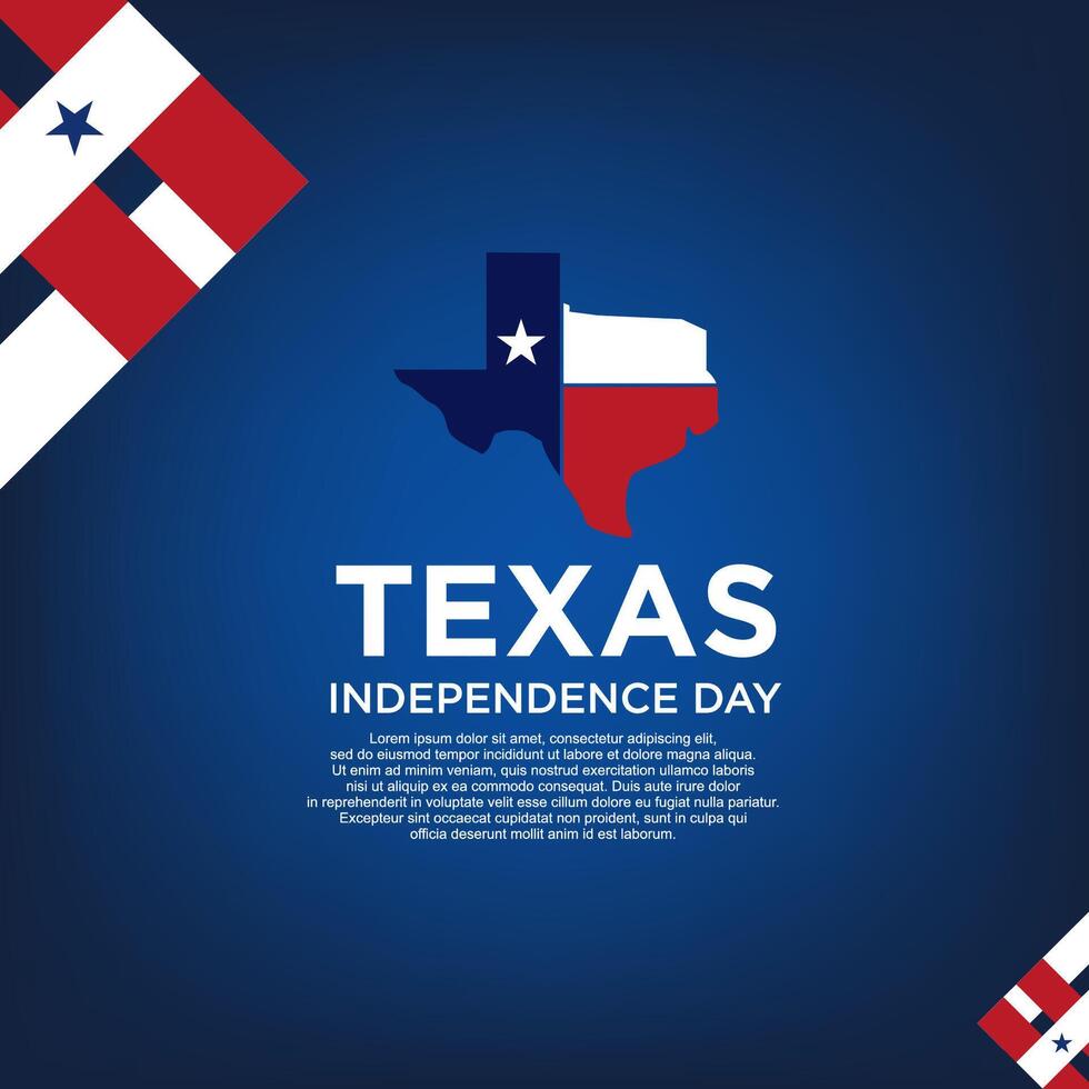 Texas Independence Day blue card, March 2 template vector