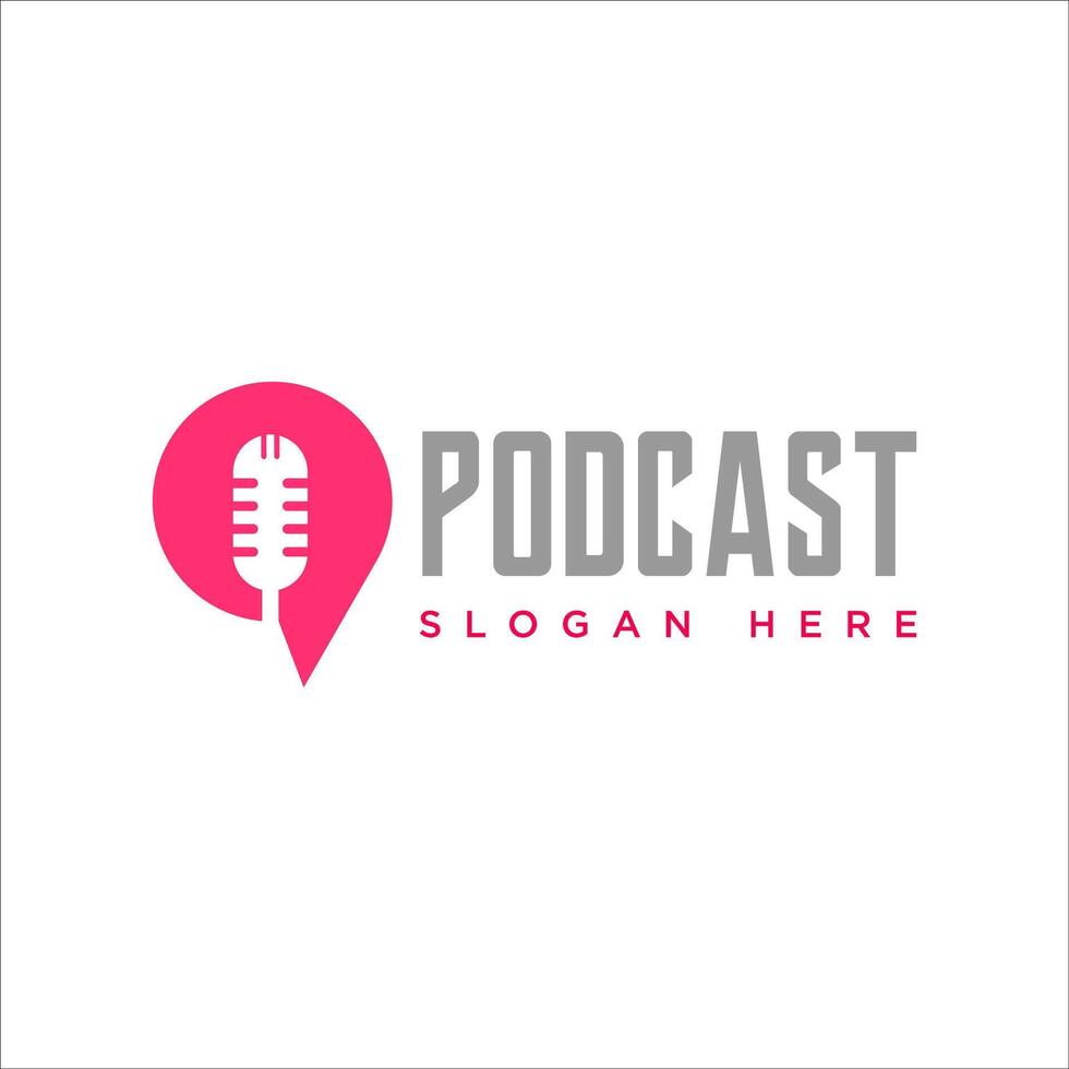 Podcast radio logo icon. illustration template vector
