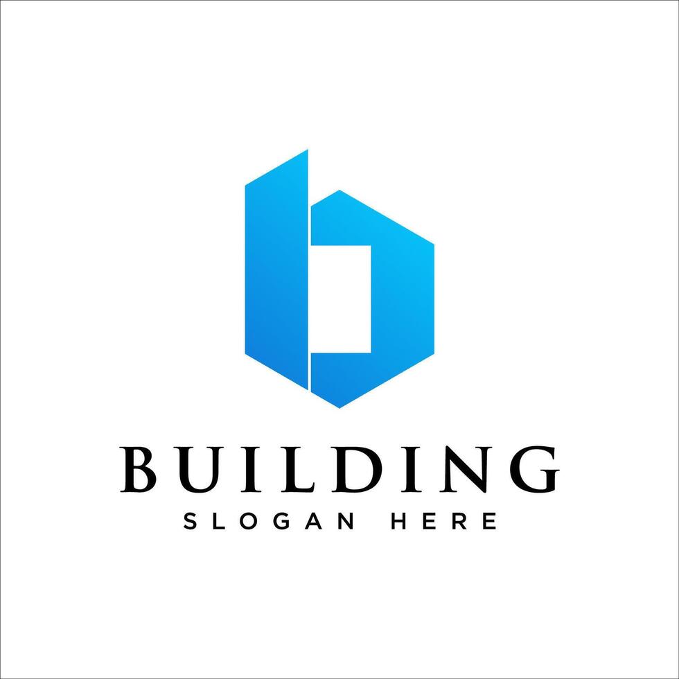 B letter building logo icon vector