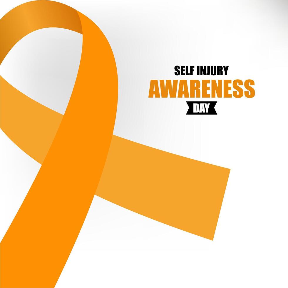 Self-injury Awareness Day card, March 1 design template vector