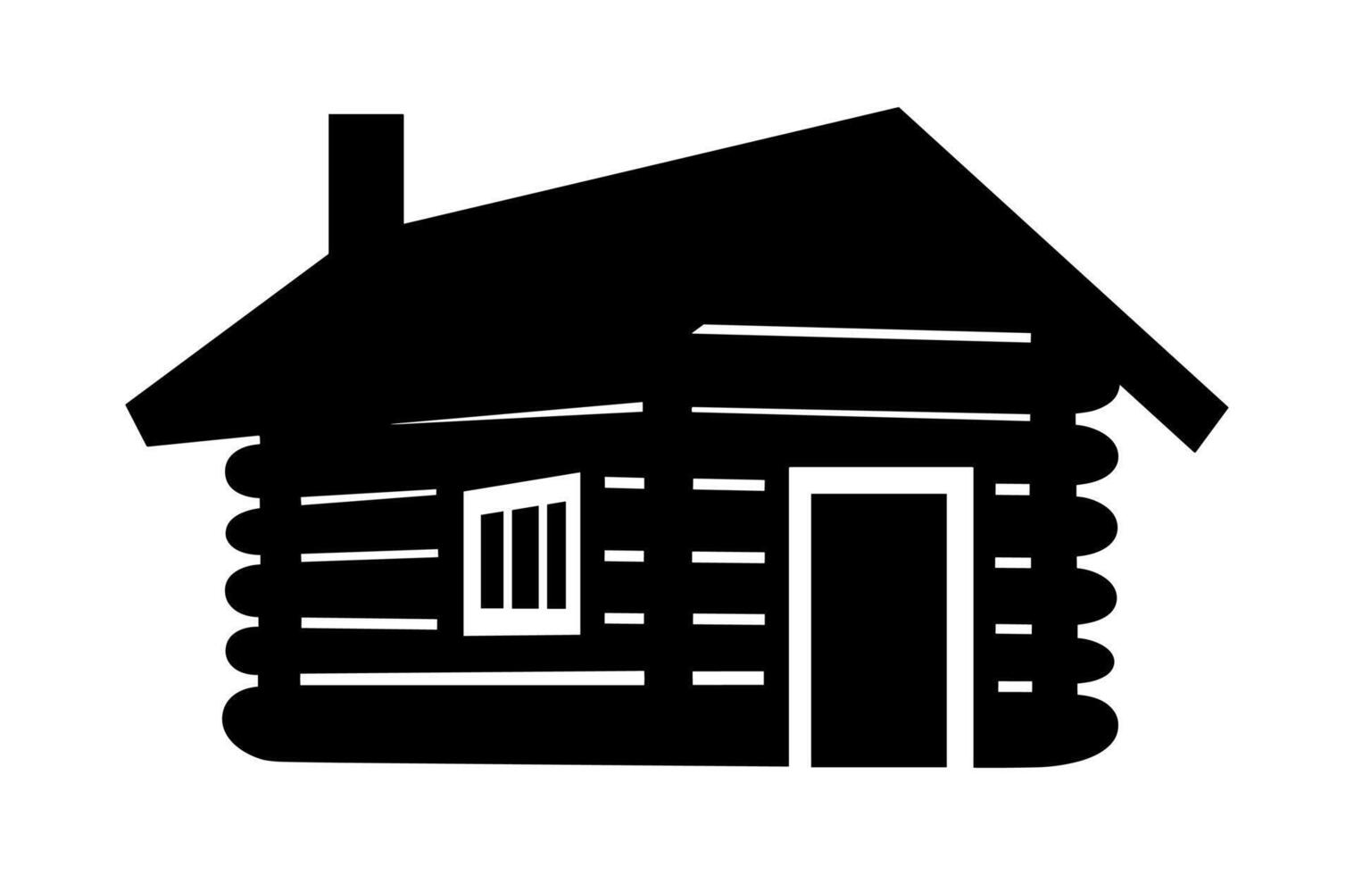 Log Cabin Silhouette vector