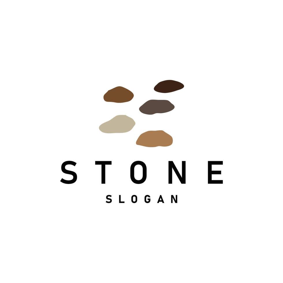 Stone Logo, Premium Elegant Design, Stone Balance , Stepping Rock Walking Icon Illustration Design vector