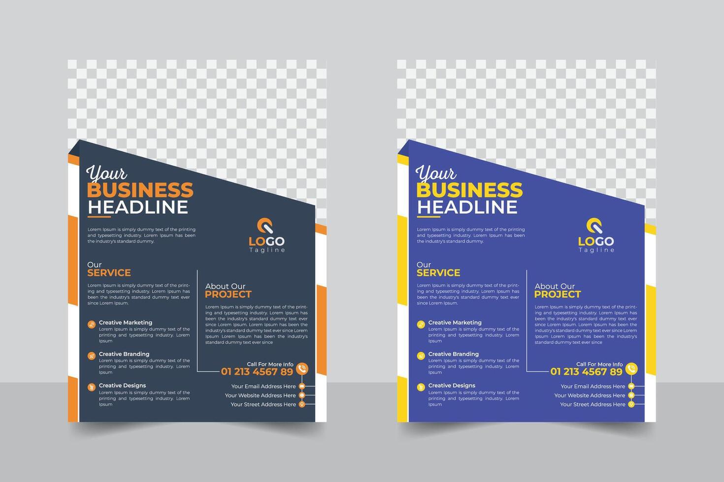 Colorful background modern stylish business flyer design poster template, Creative colorful variation editable template design vector