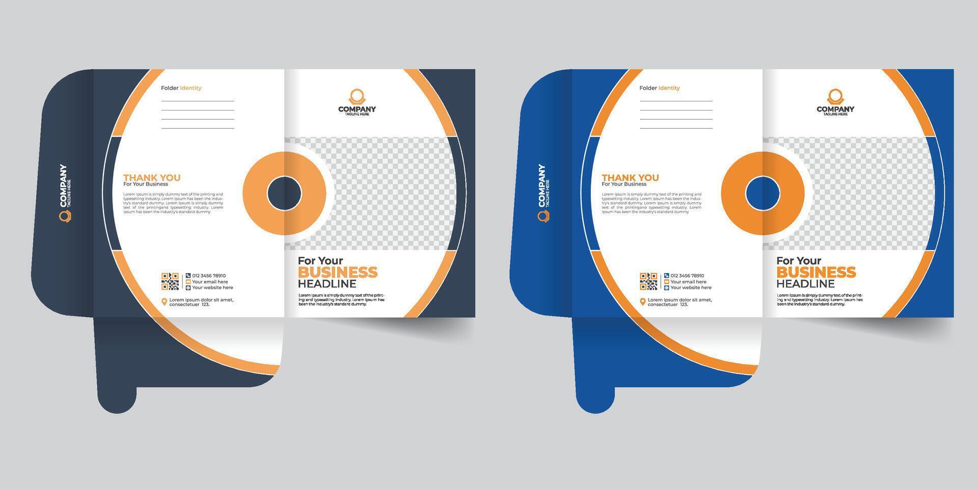 Stylish and modern creative layout presentation Folder Design. Company report cover or file folder design, With image Modern folder design, presentation folder template, cover design for folder vector