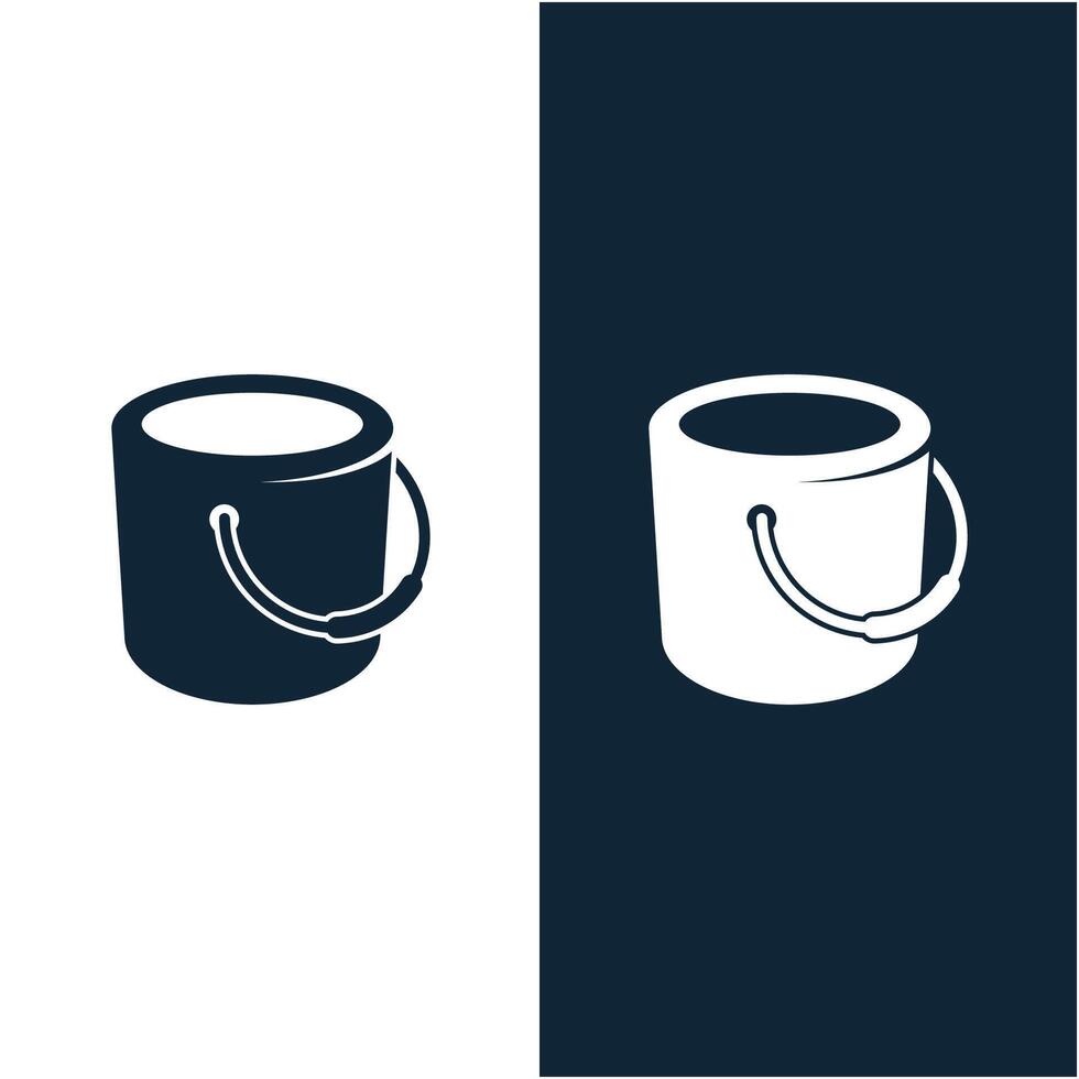 set of bucket logo design vector
