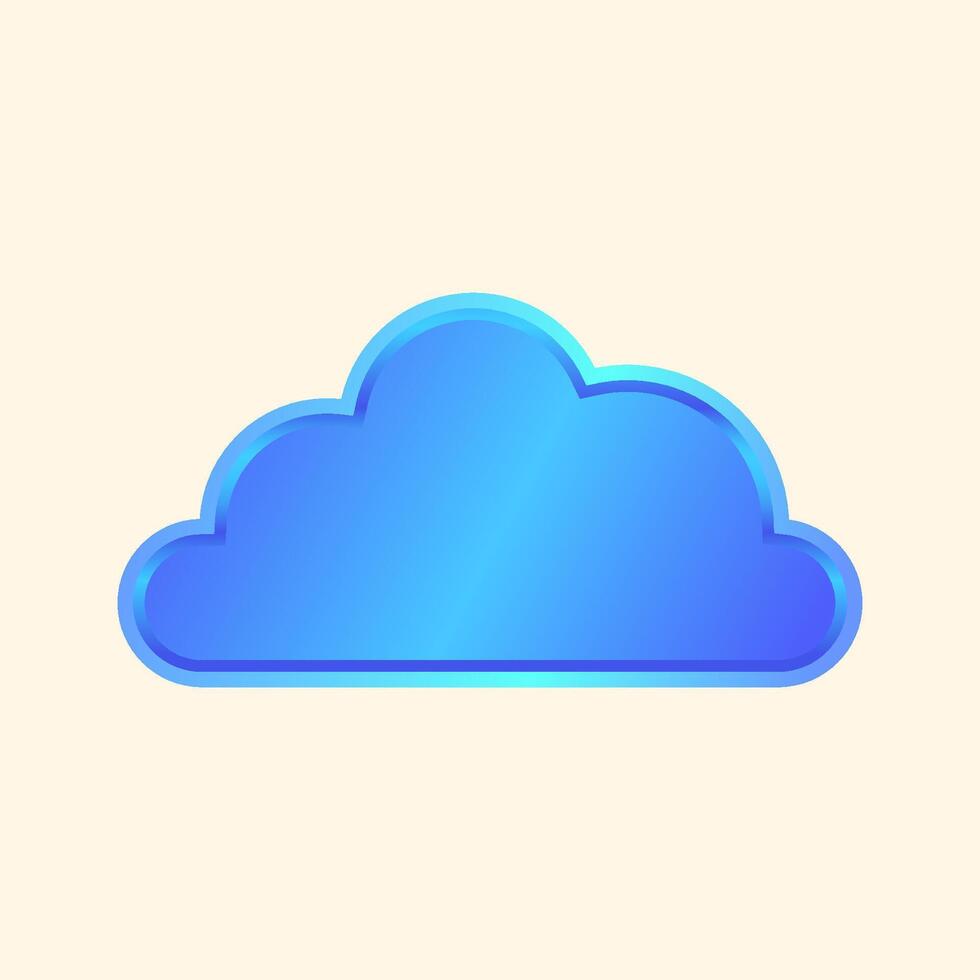 Digital blue cloud computing, cloud storage illustration suitable for servers, futuristic technology, computing, data transfer and data storage. vector