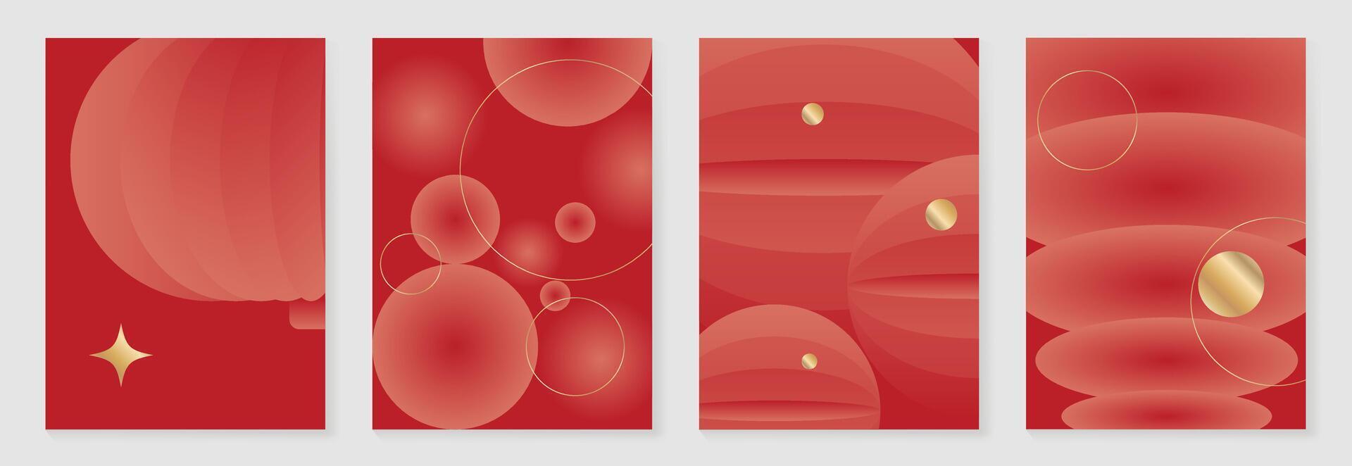 Chinese New Year 2025 greeting card background . Luxury poster design with golden lantern. Elegant oriental illustration for cover, red envelope, calendar. vector