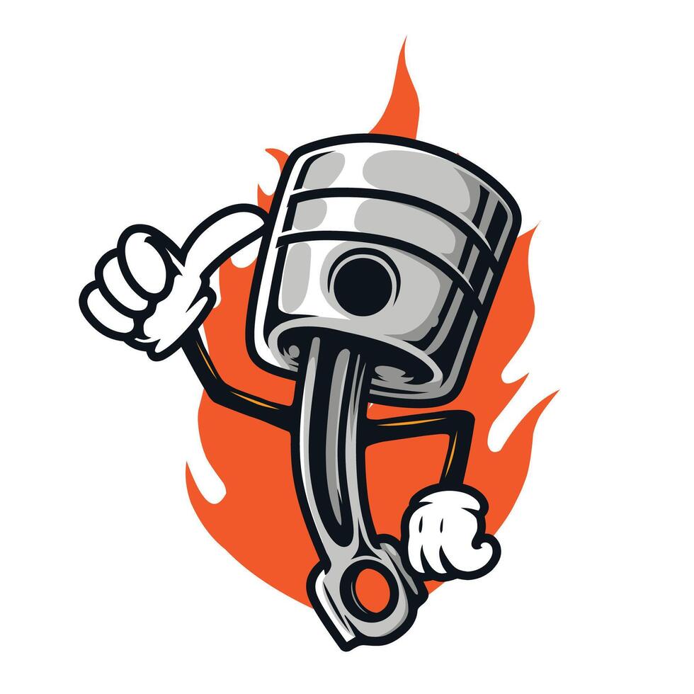 Piston cartoon drawing, isolated in white background vector