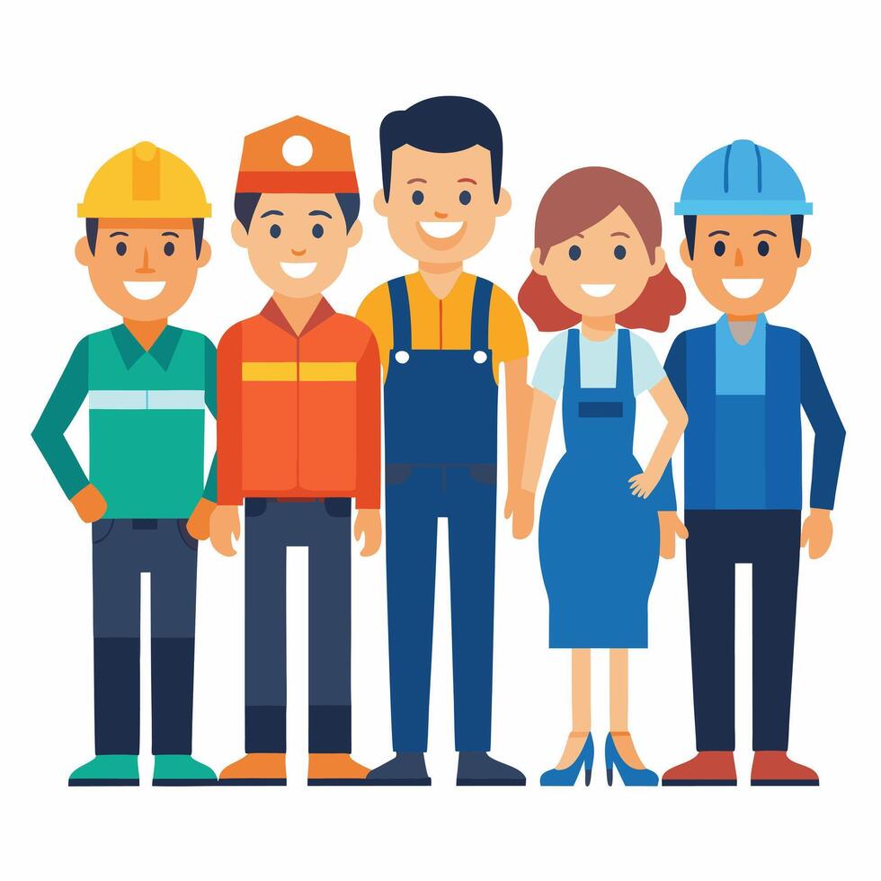 Set of worker illustration 2d vector