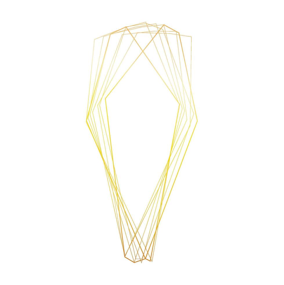 geometric gold frame in abstract style vector