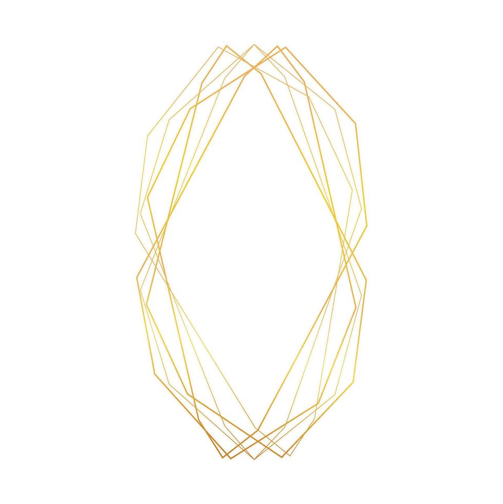 gold geometric frame in abstract style on vector
