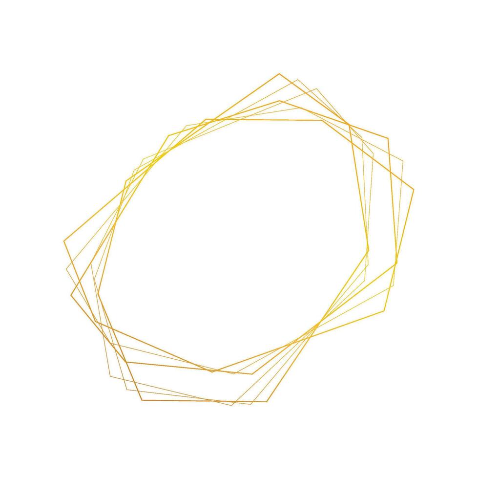 geometric gold frame vector