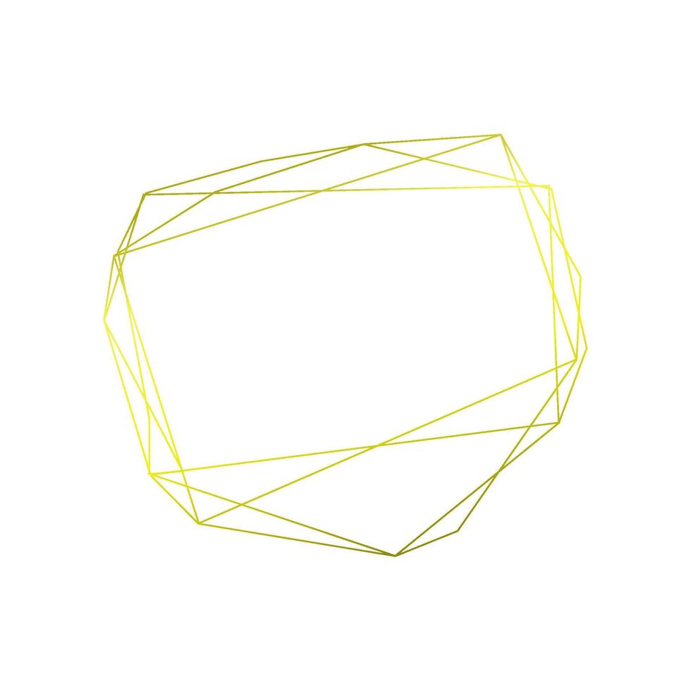abstract gold geometric frame vector