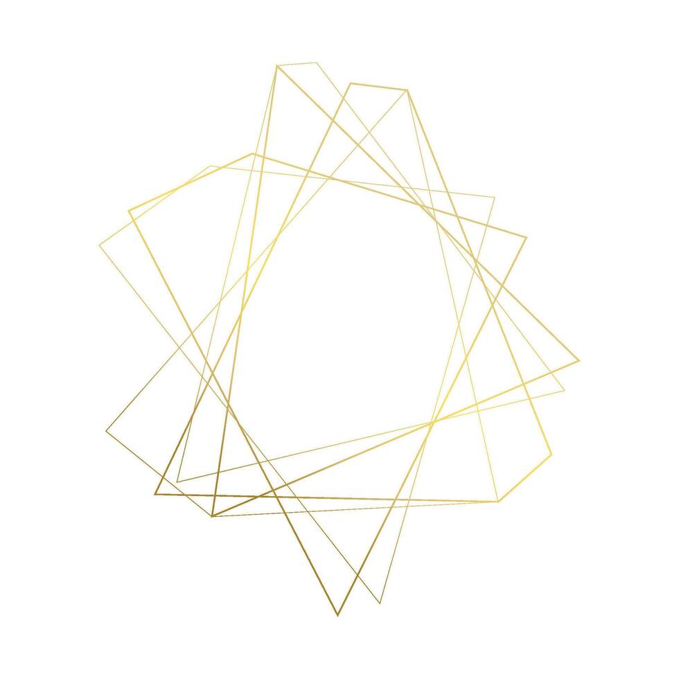 abstract triangle gold frame vector
