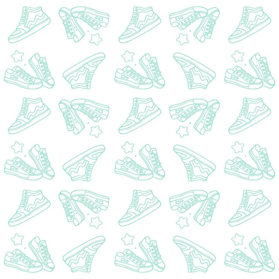 footwear doodle pattern vector