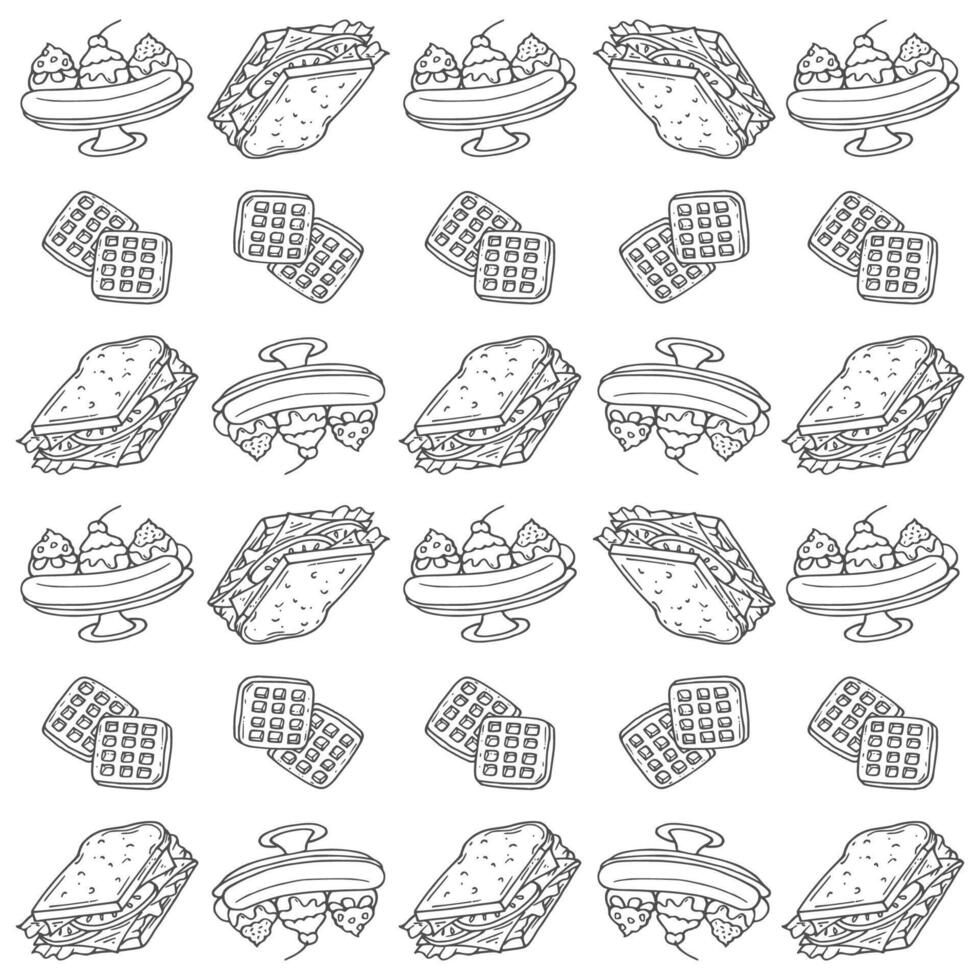 flat food pattern vector