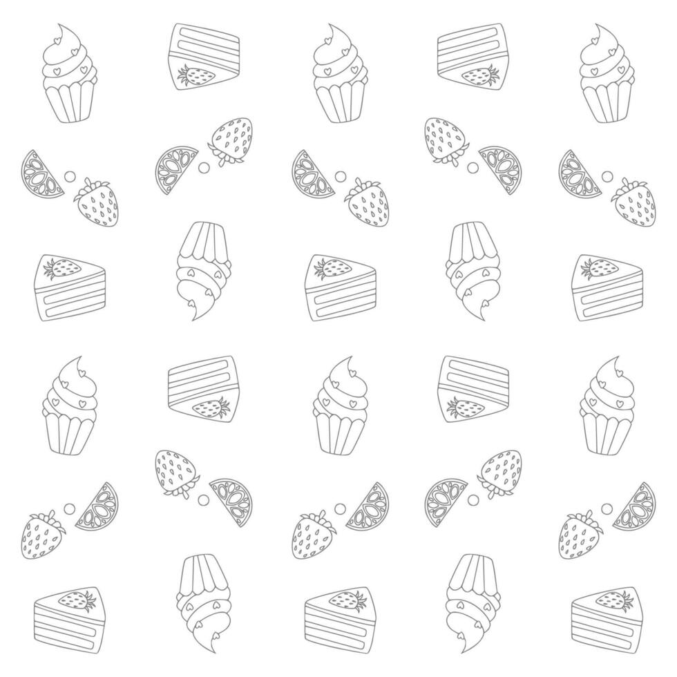 dessert menu pattern vector
