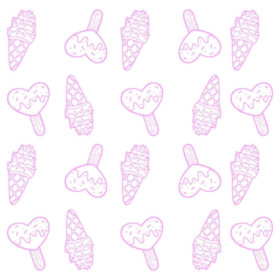 pink ice cream pattern icon vector