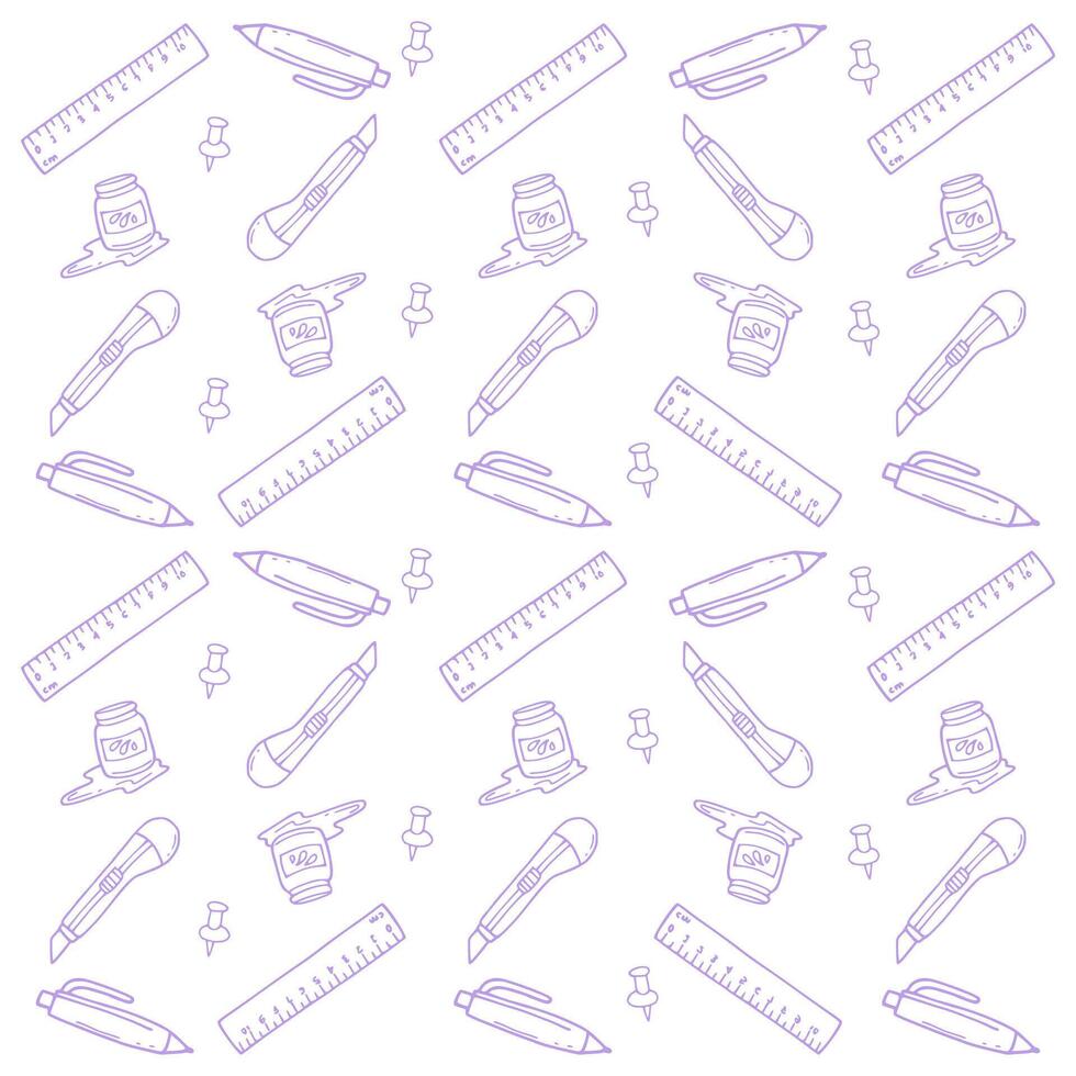 school tools equipment pattern background vector