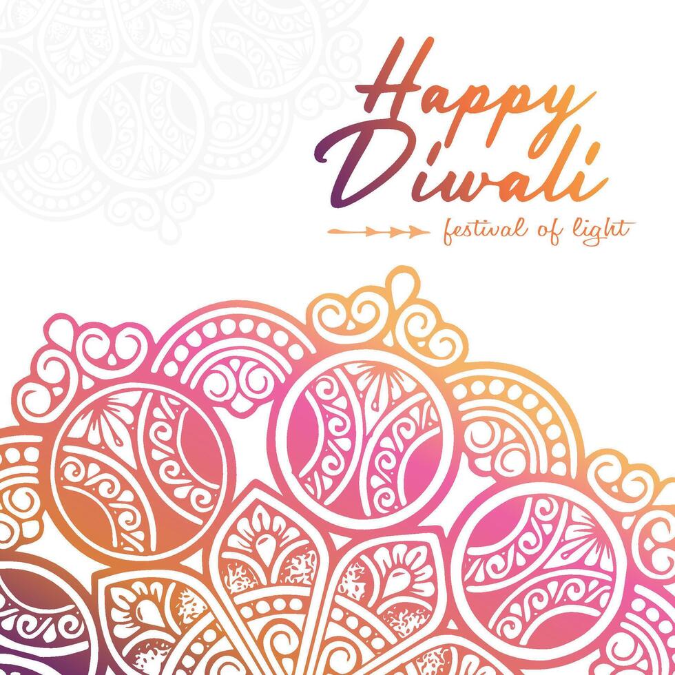 happy diwali background with ornament vector