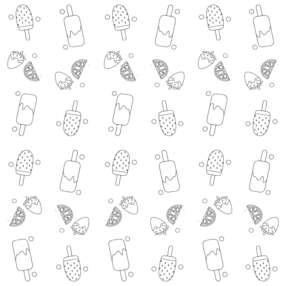 ice cream doodle patern vector