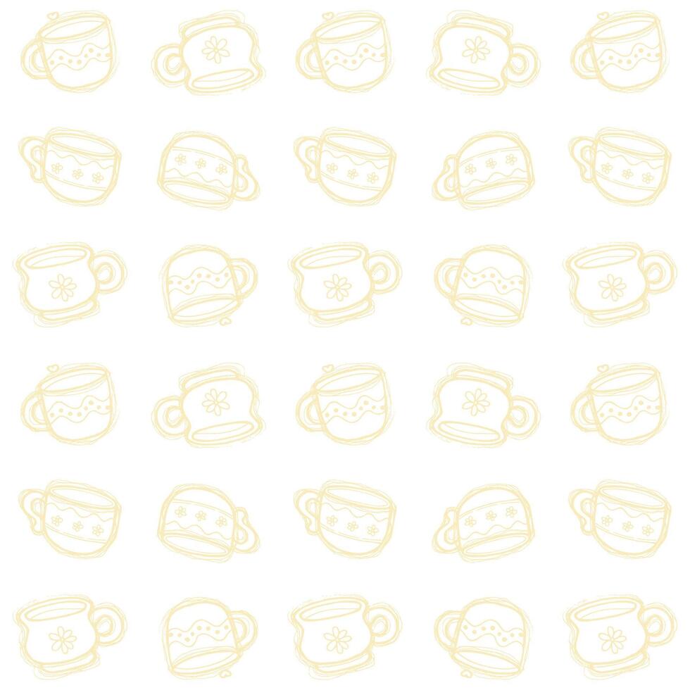 cute of coffee cup pattern vector
