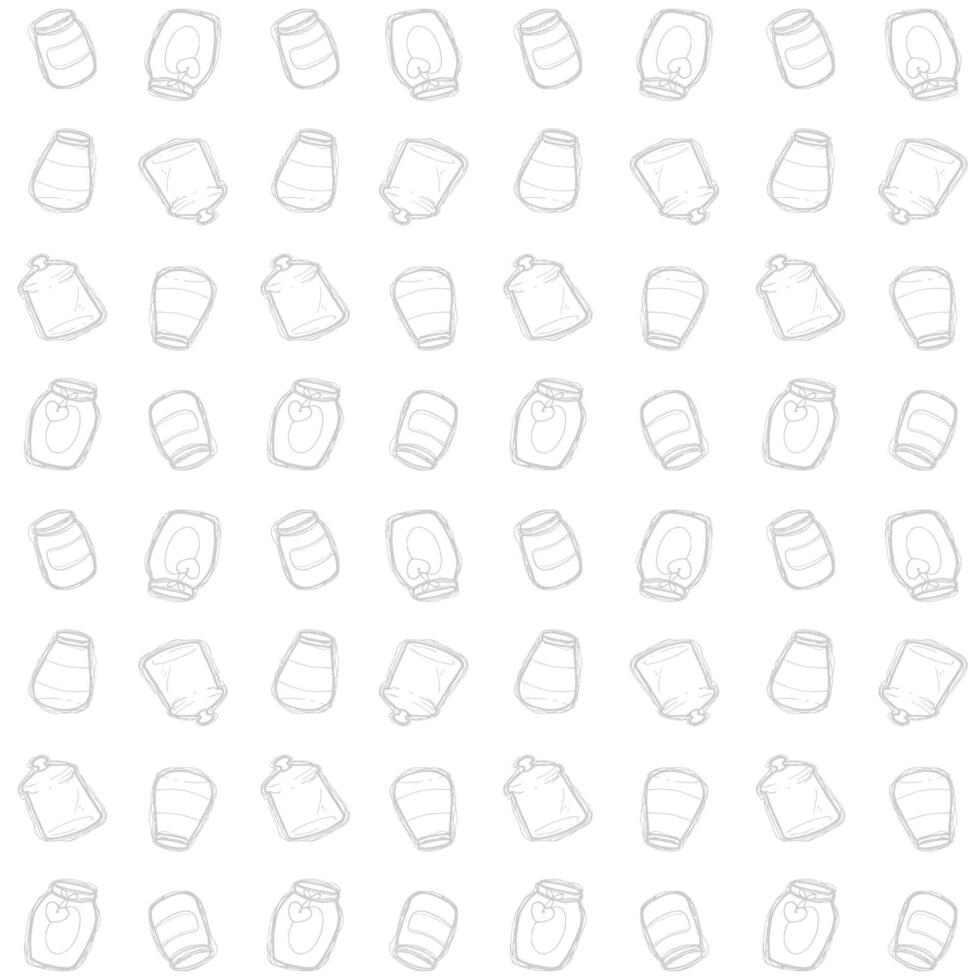 doodle of jar pattern vector