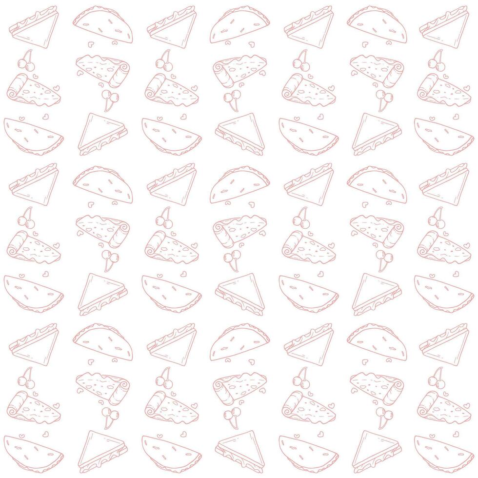 food pattern icons vector